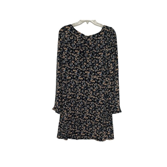Free People Mini Dress‎ Womens Large Black Floral Long Sleeve Stretch Ladies - Picture 2 of 16